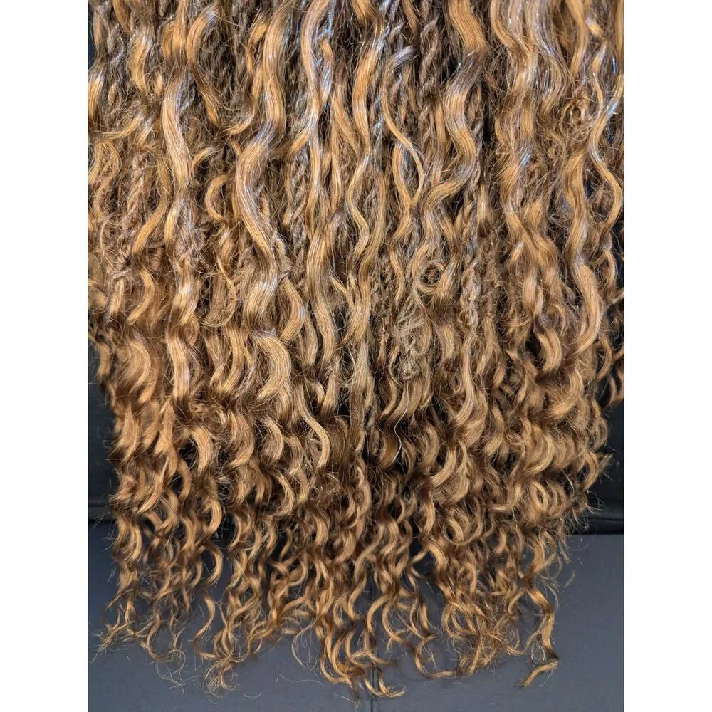 Boho Island Twist Human Hair Curls - 14 Inch 8 Packs Miracle Knots Crochet Hair